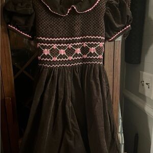 Rare Editions Brown and Pink Casual Kids Dress